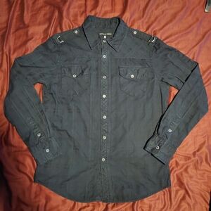 Affliction Black Casual Button Down Shirt